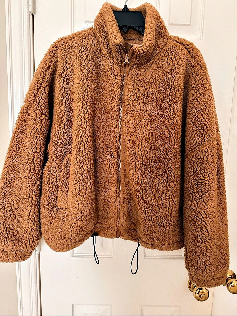 SHEIN Teddy Fleece Jacket in Brown Size XL Like New